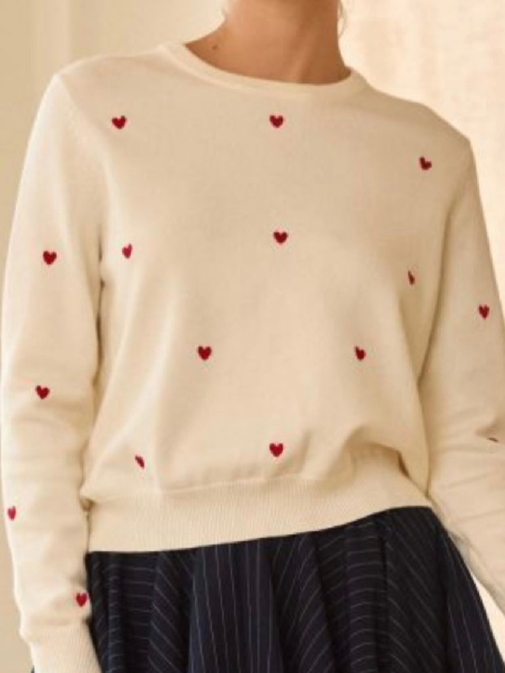 New with tags. Red embroidered hearts sweater. Skies are Blue. Small